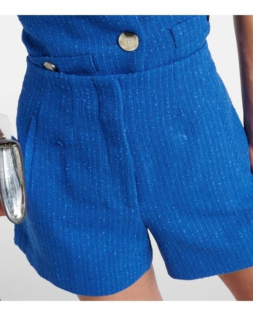 Veronica Beard Blue Shorts Jazmin aus Tweed