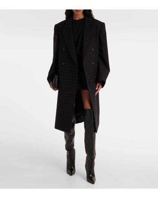 Wardrobe NYC Black Oversized Checked Virgin Wool Coat