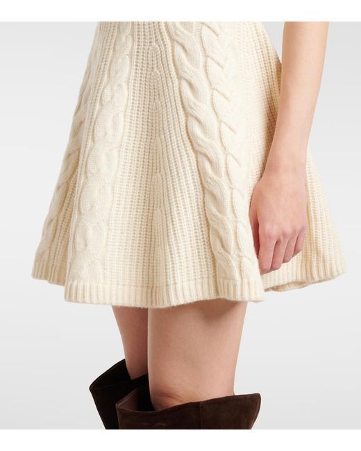 Staud Natural Charade Cable-Knit Wool-Blend Minidress