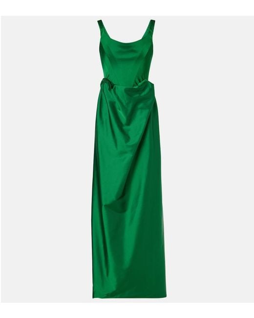 Vivienne Westwood Green Nova Camille Satin Corset Gown