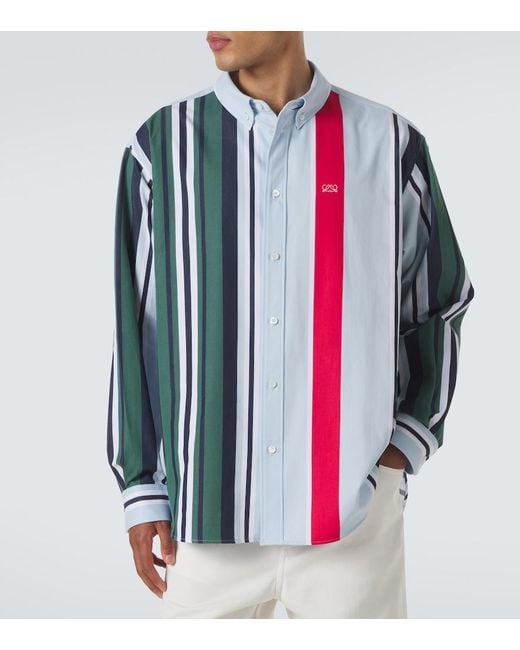 Loewe Blue Double L Striped Cotton Twill Shirt for men