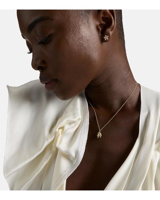 Sydney Evan Metallic Lovebirds 14Kt Necklace With Diamonds