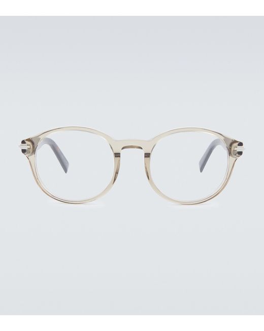 Dior Diorblacksuito Ri Round Glasses in Metallic for Men | Lyst