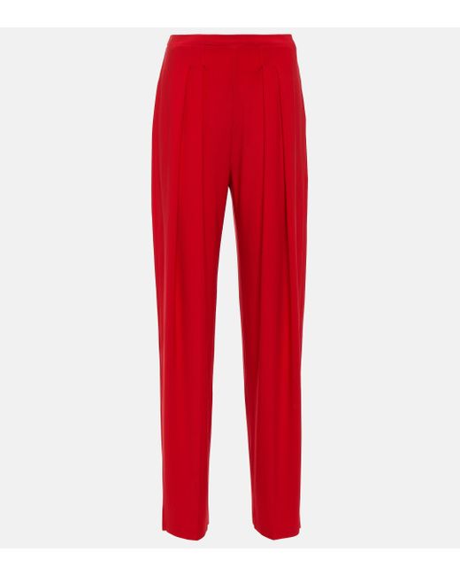 Pantalon fusele a taille basse Norma Kamali en coloris Red