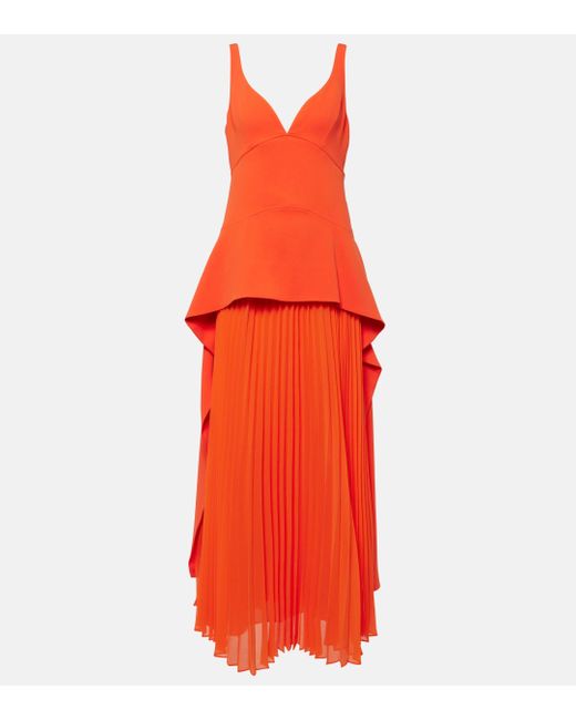 Jonathan Simkhai Red Sequoia Pleated Maxi Dress
