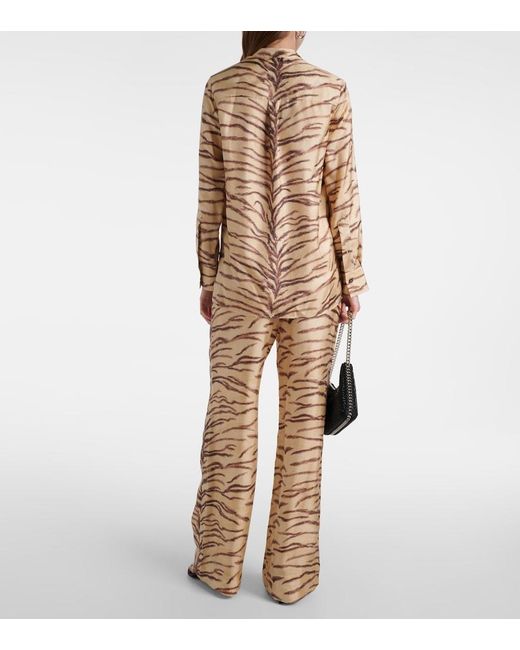 Stella McCartney Brown Printed Silk Shirt