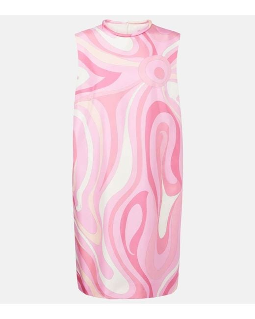 Emilio Pucci Pink Minikleid Marmo Aus Seide