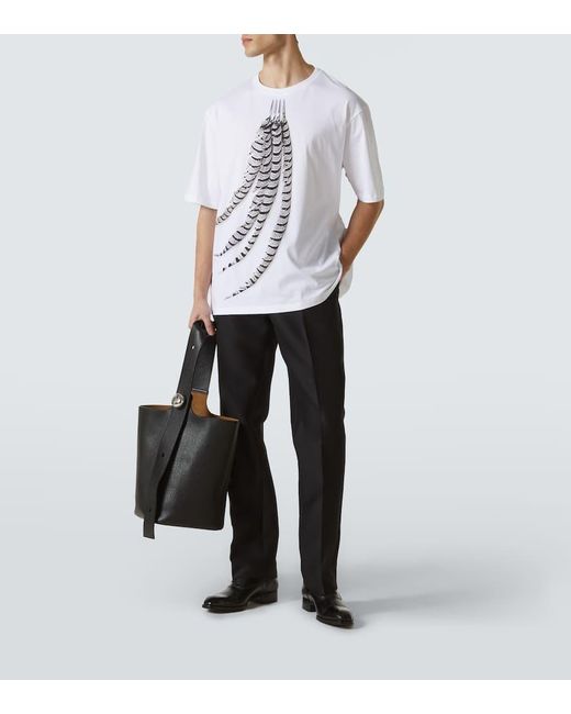Camiseta En Jersey De Algodon Estampada Loewe de hombre de color White