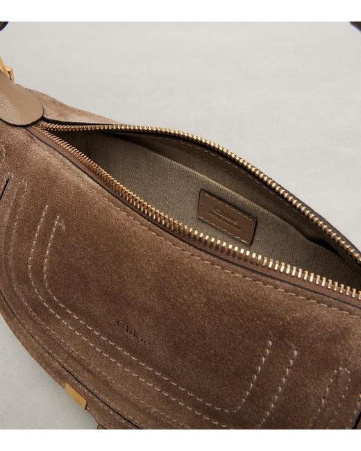 Chloé Brown Marcie Mini Suede Shoulder Bag