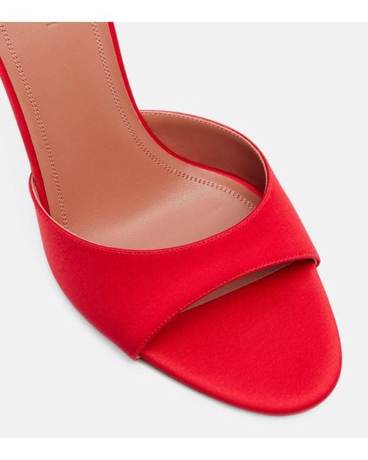 AMINA MUADDI Red Elodie 90 Satin Mules