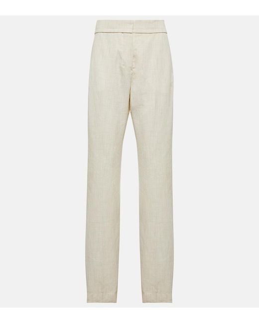 Jacquemus Natural Le Pantalon Tibau High-Rise Tapered Pants