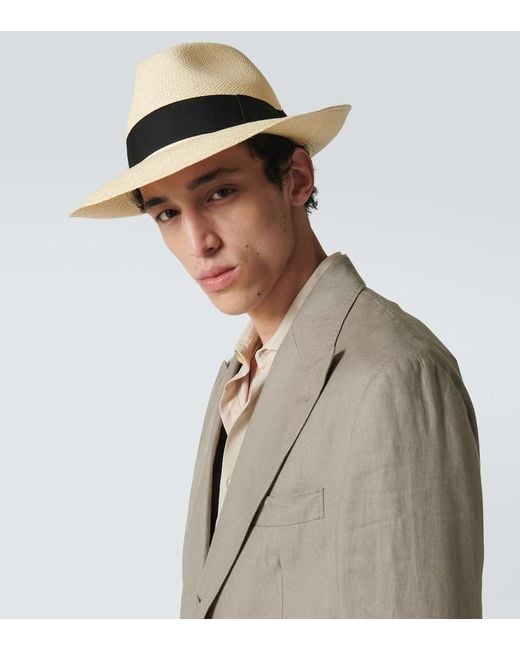 Borsalino White Amedeo Quito Straw Panama Hat for men