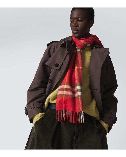 Sciarpa Check di Burberry in Red da Uomo