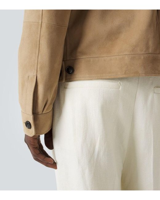Zegna Brown Suede Jacket for men