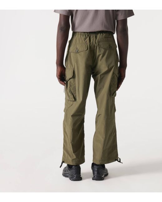 And Wander Green Oversized Ripstop Cargo Pants for men