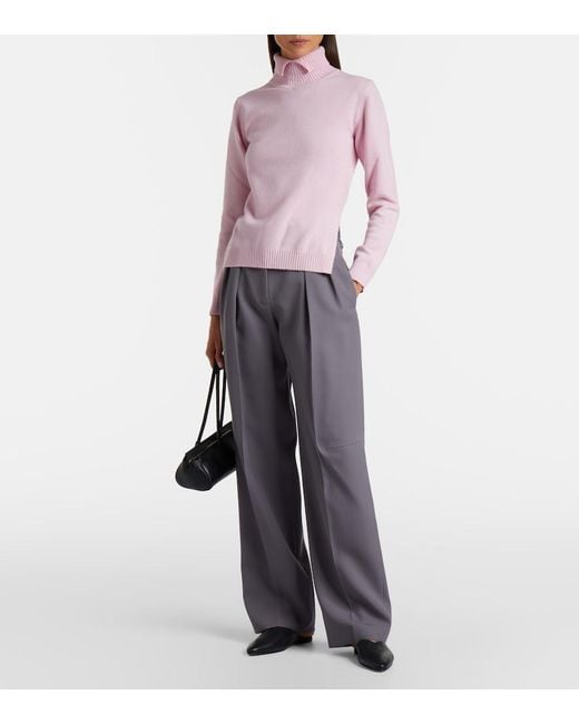 Jil Sander Pink Wool Turtleneck Sweater