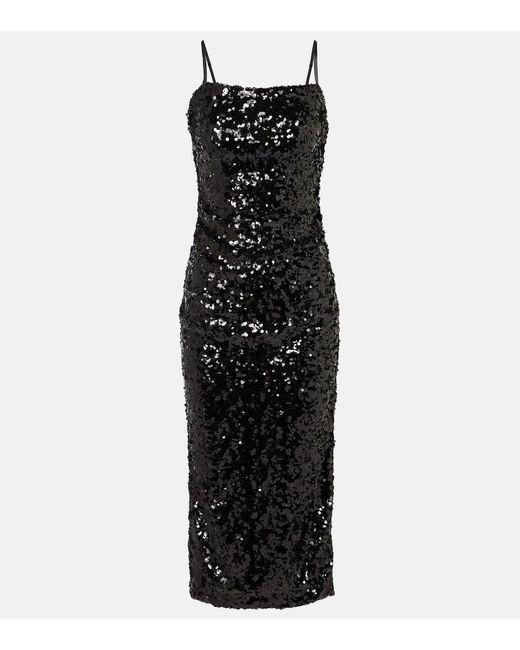 Abito Midi Con Paillettes di Dolce & Gabbana in Black