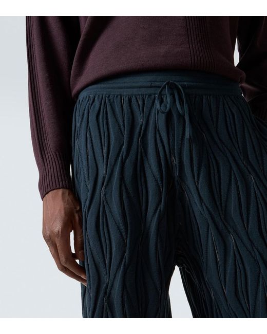 Kiko Kostadinov Blue Raday Knitted Cotton Wide-Leg Pants for men