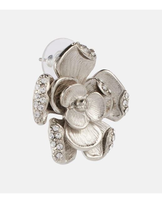 Oscar de la Renta Metallic Ohrringe Small Mit Kristallen