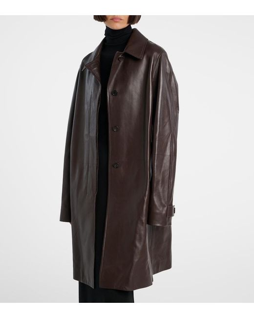 The Row Brown Gracia Leather Jacket