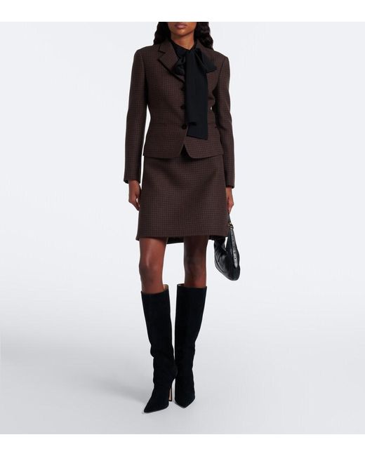 Gucci Black Tie-Neck Silk Crepe De Chine Blouse
