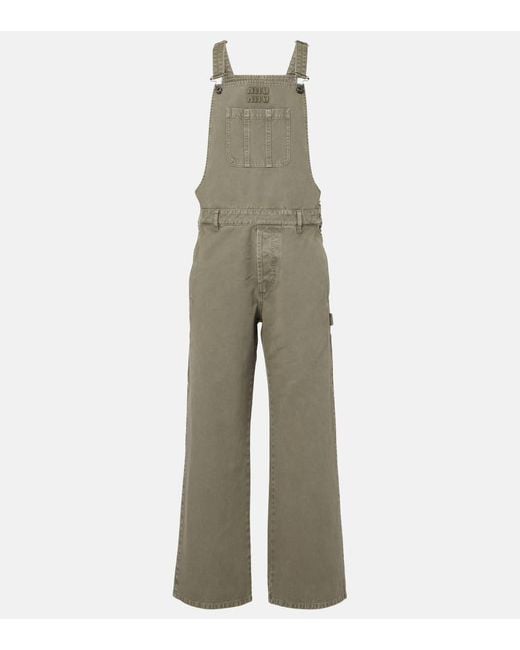 Miu Miu Gray Cotton Gabardine Overalls