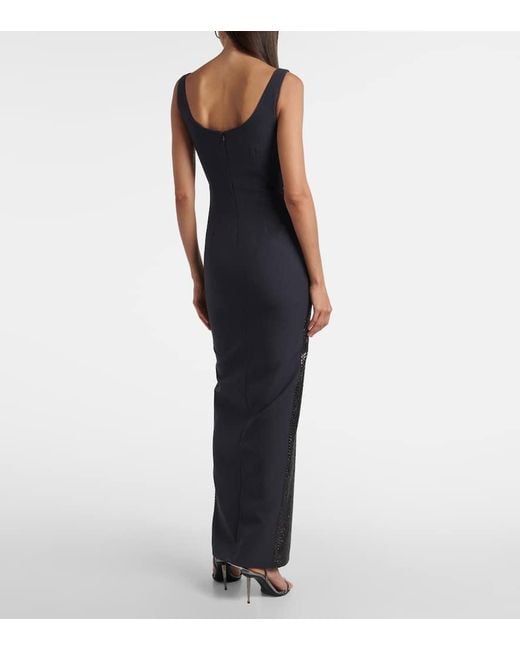 Roland Mouret Black Verzierte Robe Aus Crepe