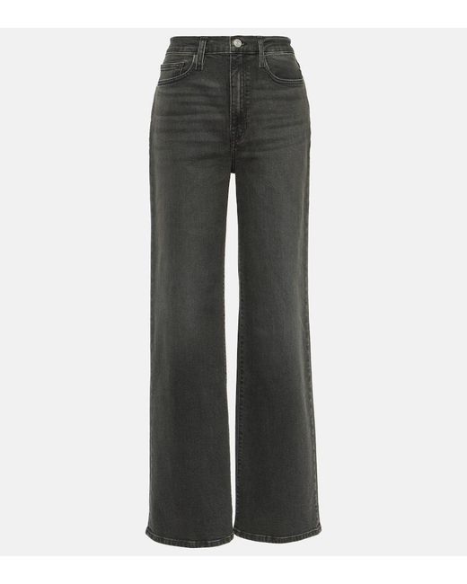 FRAME Gray High-Rise Wide-Leg Jeans Le Jane