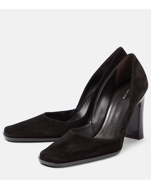 The Row Black Mae Suede Pumps