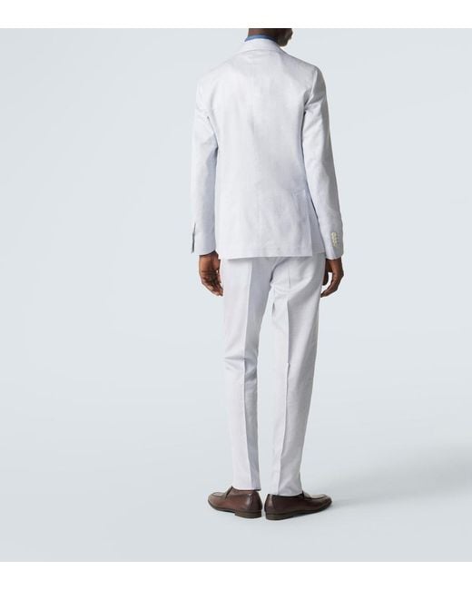 Lardini Blue Wool, Silk And Linen Suit for men