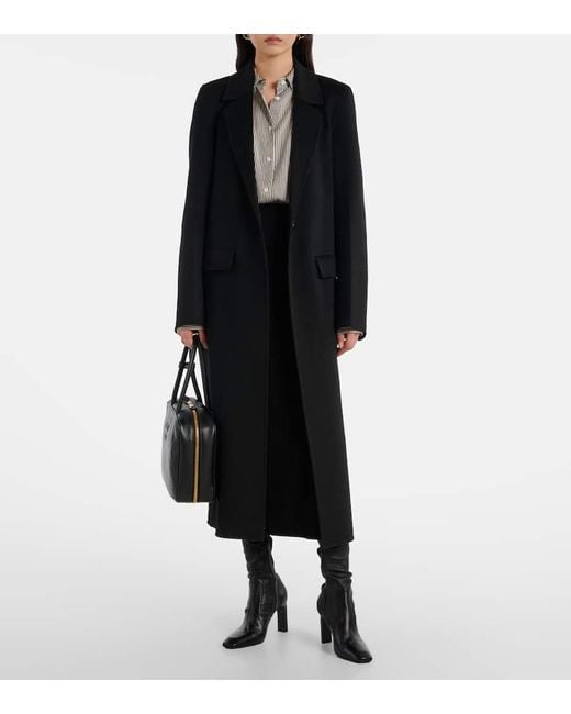 Rixo Black High-Rise-Midirock Edwina Aus Veloursleder