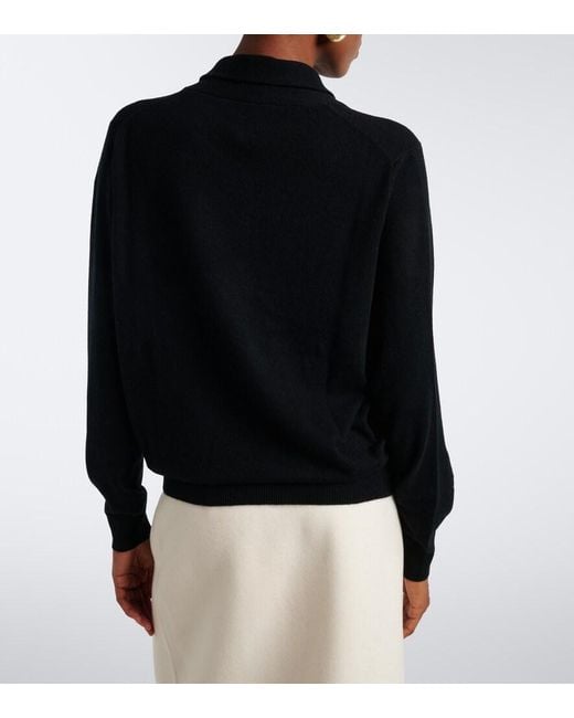 Jardin Des Orangers Black Tie-Neck Wool And Cashmere Sweater