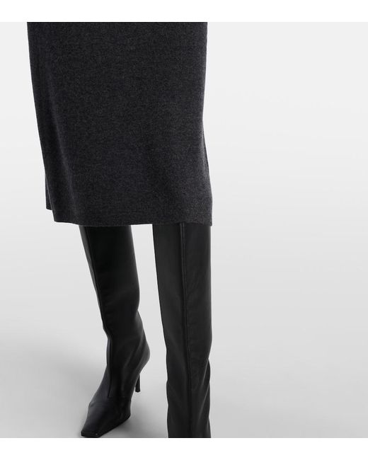 Jardin Des Orangers Black Wool And Cashmere Wrap Dress