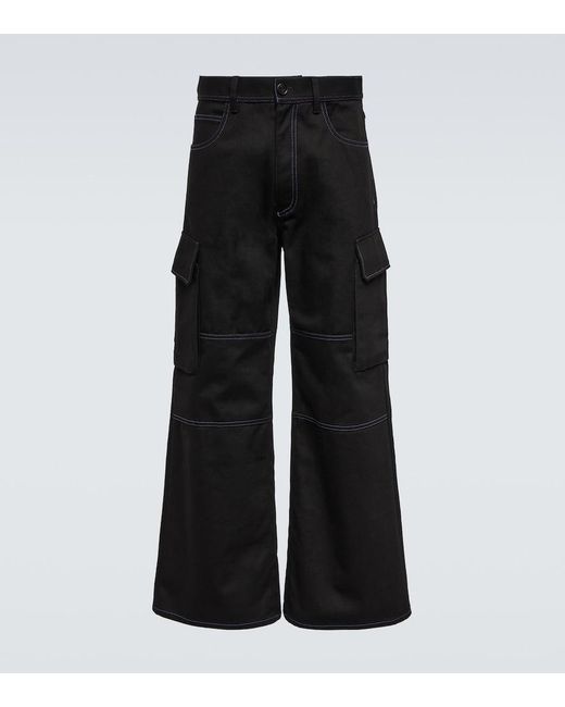 Marni Black Wide-Leg Cotton Gabardine Cargo Pants for men