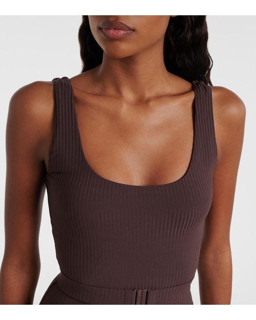 Melissa Odabash Brown Rio Belted Swimsuit