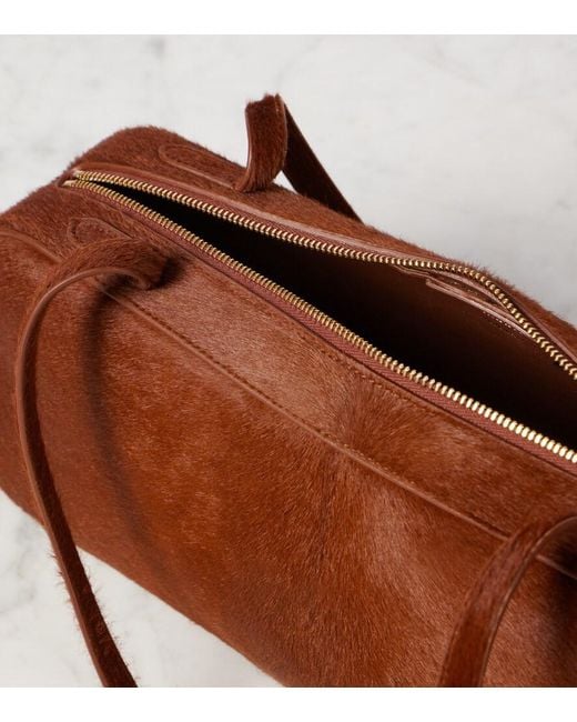 Khaite Brown Simona Calf Hair Shoulder Bag