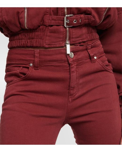 Blumarine Red Cutout Mid-Rise Boyfriend Jeans