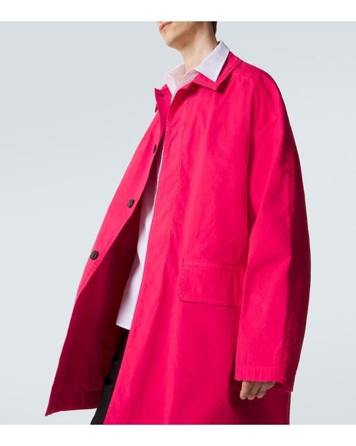 Dries Van Noten Pink Robin Cotton Coat for men