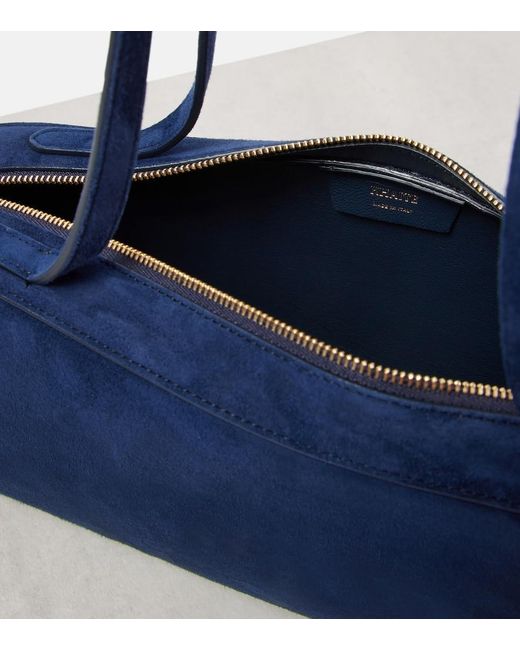 Khaite Blue Simona Suede Shoulder Bag