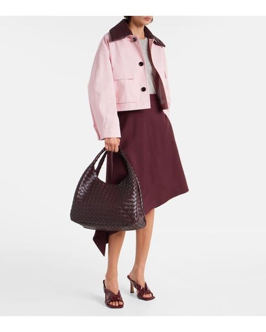 Bottega Veneta Gray Campana Large Leather Shoulder Bag