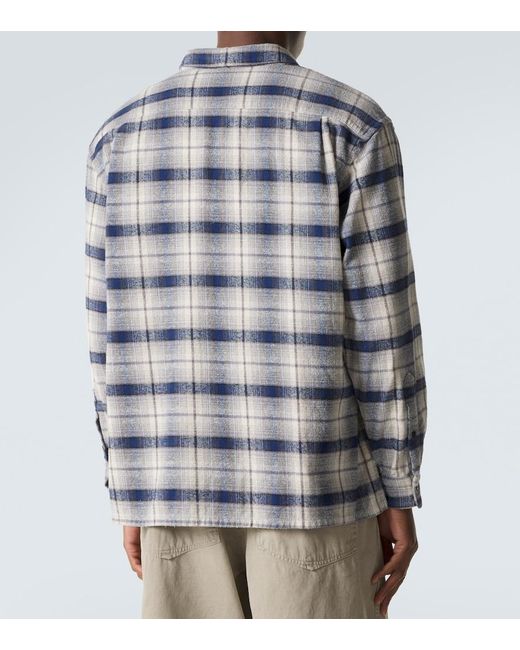A.PRESSE Gray Vintage Checked Cotton And Silk-Blend Shirt for men