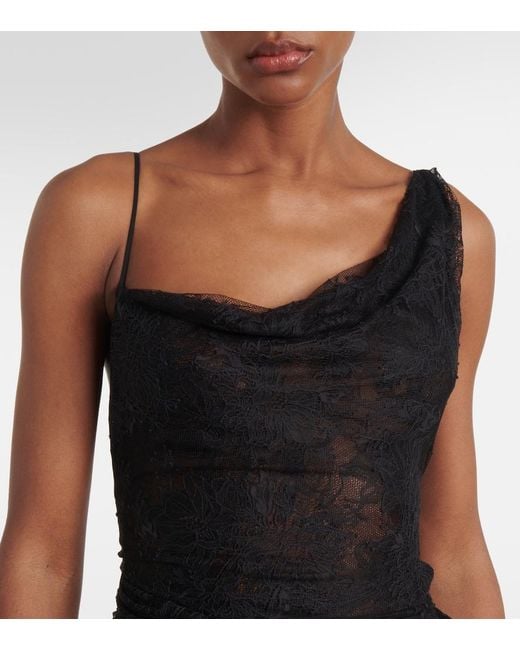 Vivienne Westwood Black Bridal Lace Minerva Semi-Sheer Open-Back Gown