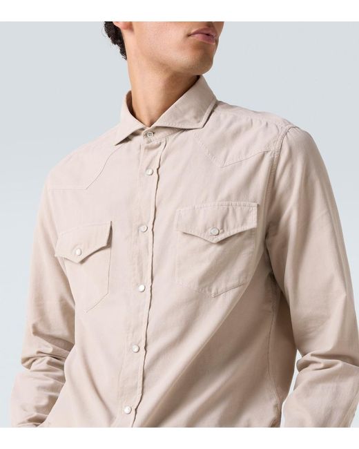 Brunello Cucinelli Natural Ls Cotton Shirt for men