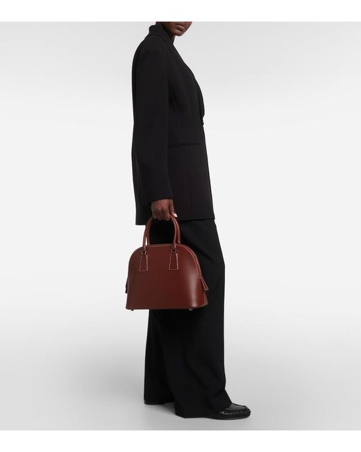 The Row Brown Nina Small Leather Tote Bag