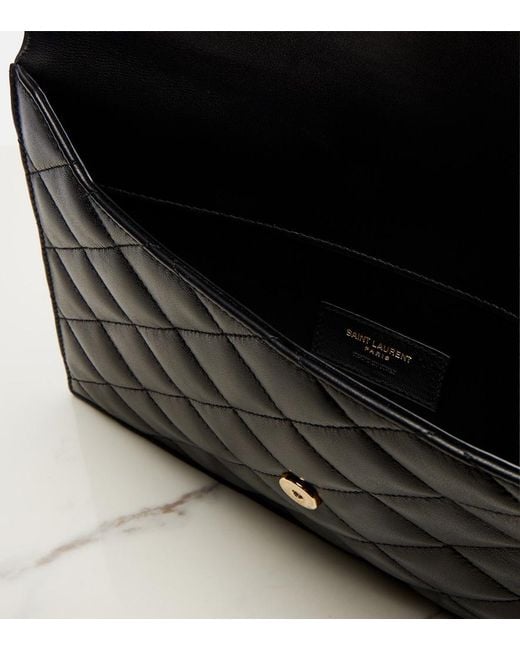 Saint Laurent Black Cassandre Quilted Leather Pouch