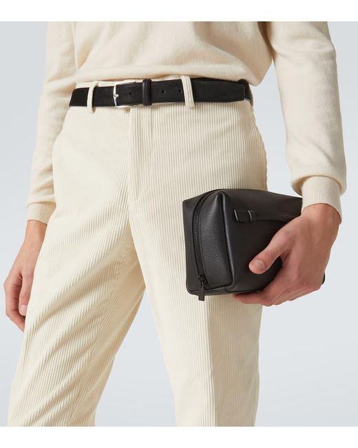 Loro Piana Kosmetiketui Extra Medium Aus Leder in Black für Herren