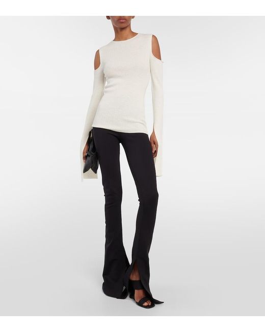 Rick Owens White Cutout Virgin Wool Top
