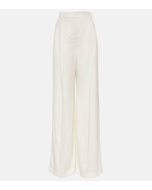 Alexander McQueen White High-rise Wide-leg Suit Pants
