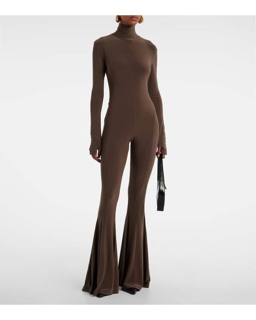 Mono De Jersey Con Cuello Alto Norma Kamali de color Brown