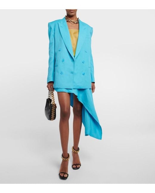 Stella McCartney Blue Asymmetric Twill Miniskirt